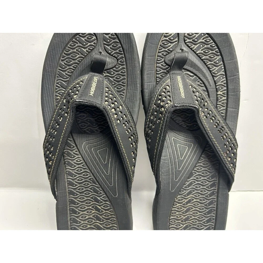 Black/Tan HobiBear Flip Flops Sport Thong Sandals Outdoor Beach EU 47 men 13